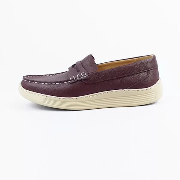 Moccasin pour homme confort R110 Bordeaux cuir sandale médicale femme confortable Maroc